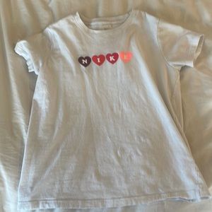 Girls limited edition valentines Nike t shirt
